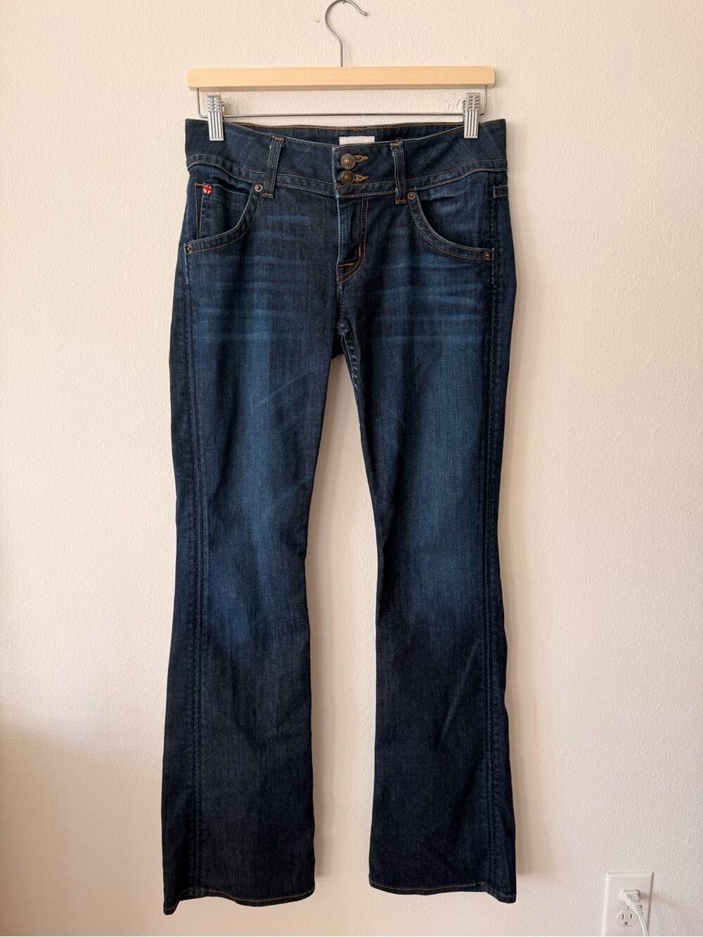 Hudson Dark Blue Low Rise Flare Jeans